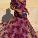 Louise | Elegantiška Maxi Suknelė su V-Formos Iškirpte