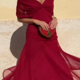 Louise | Elegantiška Maxi Suknelė su V-kaklu