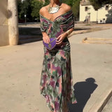 Louise | Elegantiška Maxi Suknelė su V-kaklu