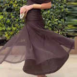 Louise | Elegantiška Maxi Suknelė su V-Formos Iškirpte