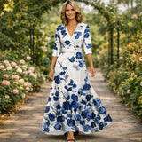 Fleur | Elegantiškos Gėlės Suknelė V-formos Kaklu
