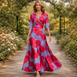 Fleur | Elegantiškos Gėlės Suknelė V-formos Kaklu