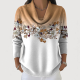 Amalia | Minkštas gėlėtas megztinis su švelniu apykakle