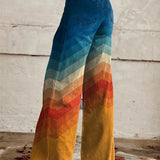 Léa - Elegantiškos Retro Zigzag Kelnės