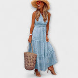 Lola | Boho nėriniuota maxi suknelė