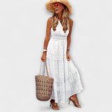 Lola | Boho nėriniuota maxi suknelė