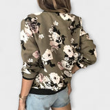 Andreia | Elegantiška gėlių rašto bomber striukė
