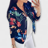 Andreia | Elegantiška gėlių rašto bomber striukė